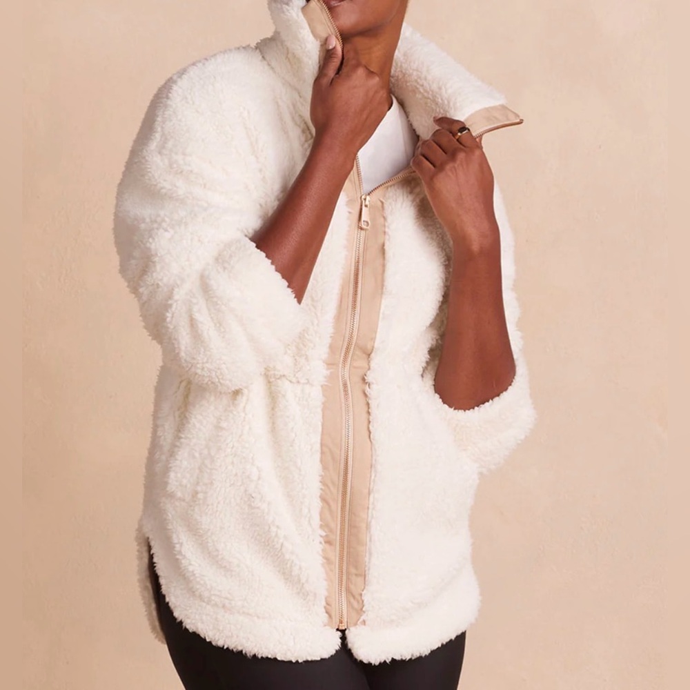Summersalt High Pile Full Zip Sherpa Jacket - Cream - Size XL